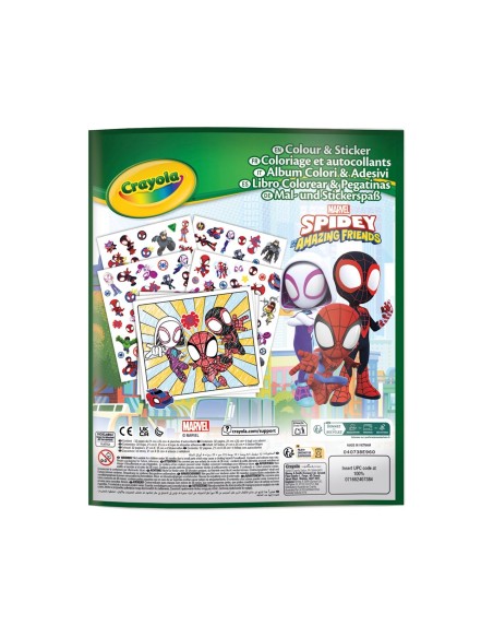Libro para Colorear y Stickers Spidey 04-0738 MARVEL CRAYOLA