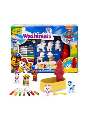 Washimals Set 5 mascotas con Bañera Boca de Incendios 74-0291 PAW PATROL CRAYOLA