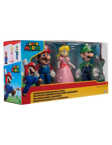 Pack 3 figuras 10 cm Reino Champiñón 64511-4L SUPER MARIO JAKKS PACIFIC