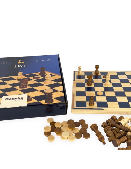 Ajedrez - Damas Madera Madera FSC 940D00342 DEQUBE