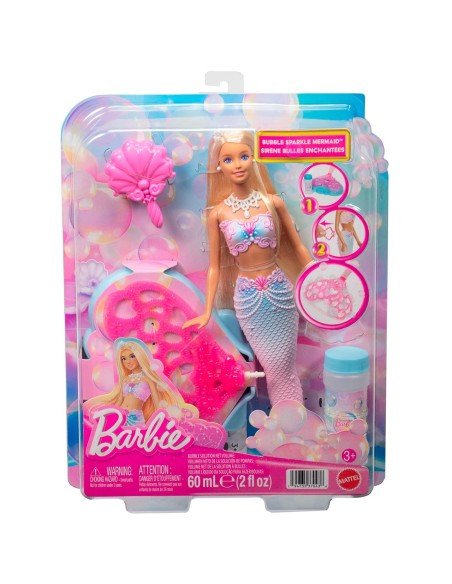 Muñeca Barbie Sirena Pompas de jabón JLW56 BARBIE