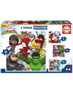 Puzzles progresivos Spidey & his amazing friends 12-16-20-25 19295 SPIDERMAN EDUCA