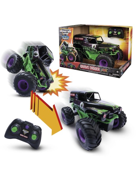 Vehículo Radio Control Smash y Bash Grave Digger 6072500 MONSTER JAM SPIN MASTER