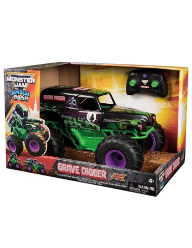 Vehículo Radio Control Smash y Bash Grave Digger 6072500 MONSTER JAM SPIN MASTER