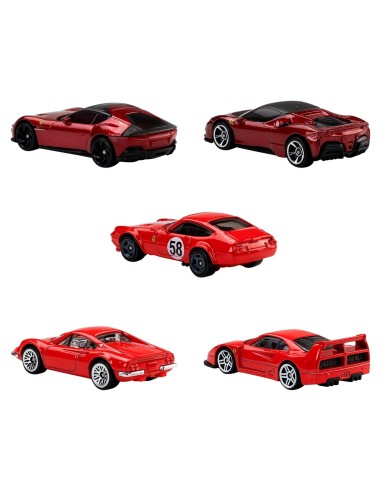 Pack 5 Vehículos Ferrari JLN12 HOT WHEELS