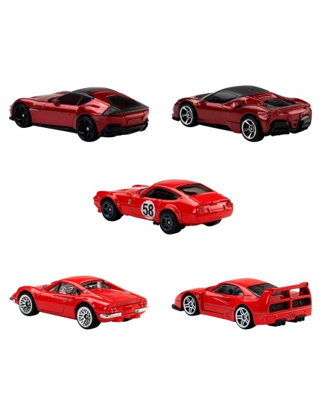 Pack 5 Vehículos Ferrari JLN12 HOT WHEELS
