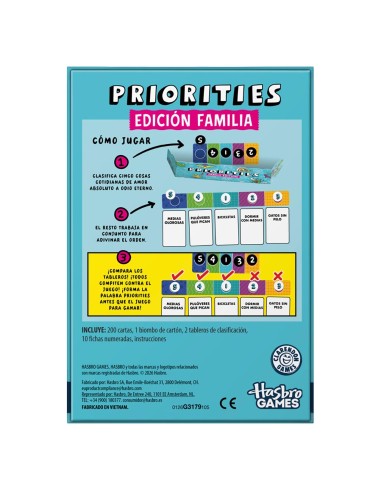 Priorities Family Edition G3179 HASBRO GAMES