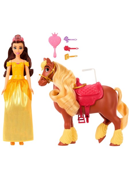 Muñeca Princesa Bella y su Caballo JBG01 DISNEY PRINCESS MATTEL