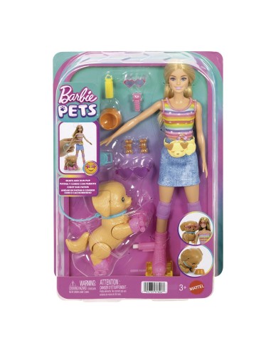 Muñeca Barbie Patina y Corre con Perrito JMJ44 BARBIE