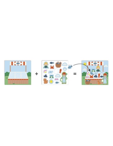 Caja de Stickers El Mercado 20595 APLI KIDS
