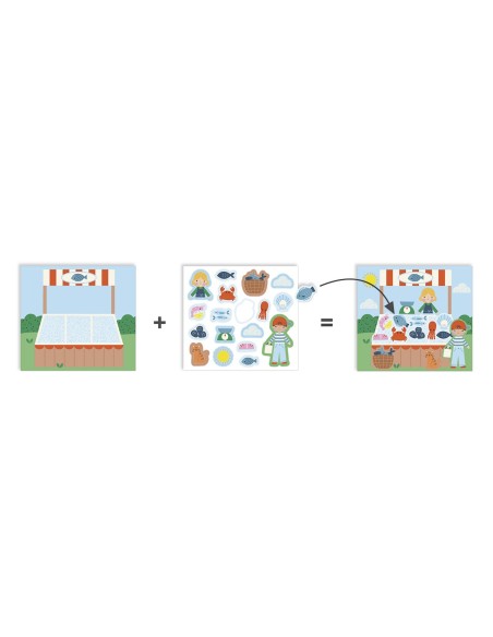 Caja de Stickers El Mercado 20595 APLI KIDS