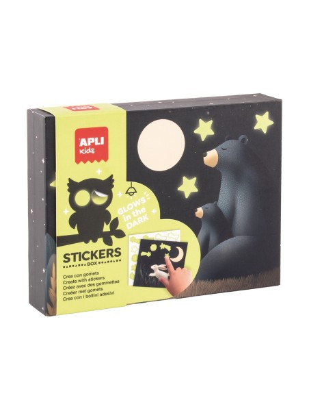 Caja de Stickers Glow in the Dark Osos 20680 APLI KIDS