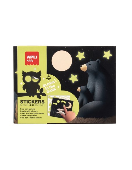 Caja de Stickers Glow in the Dark Osos 20680 APLI KIDS