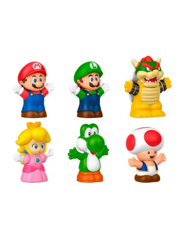 Pack 6 Figuras My Mario JHG63 SUPER MARIO LITTLE PEOPLE