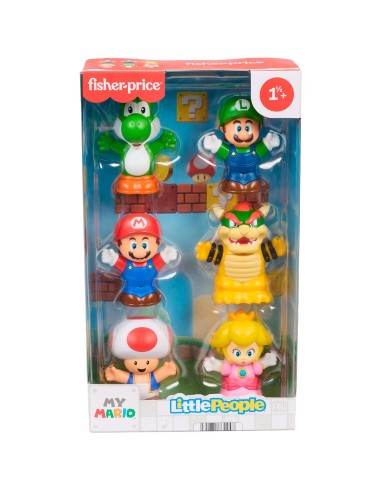 Pack 6 Figuras My Mario JHG63 SUPER MARIO LITTLE PEOPLE