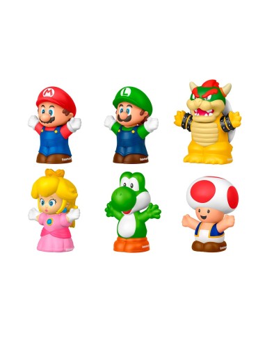 Pack 6 Figuras My Mario JHG63 SUPER MARIO LITTLE PEOPLE