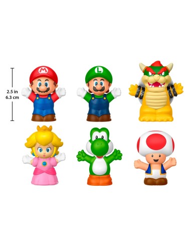 Pack 6 Figuras My Mario JHG63 SUPER MARIO LITTLE PEOPLE