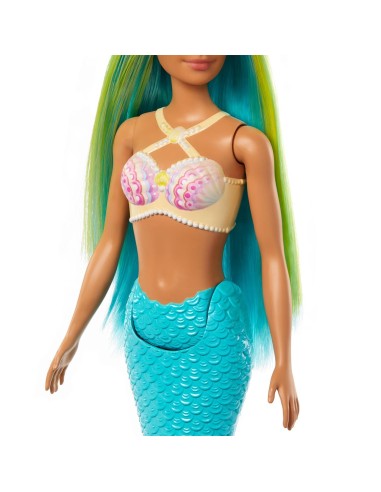 Muñeca Barbie Sirena Cabello Fantasía Azul HRR03 BARBIE