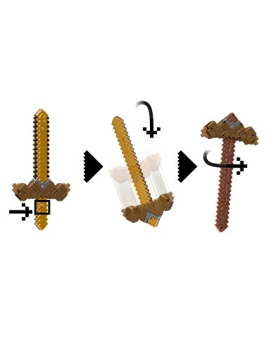 Espada- Pico Transformación JKC15 MINECRAFT MATTEL