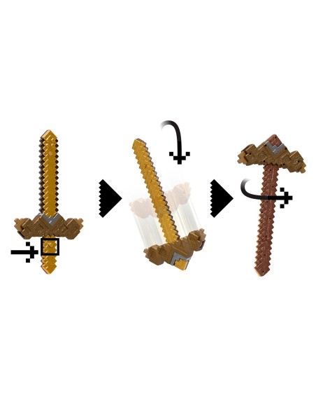 Espada- Pico Transformación JKC15 MINECRAFT MATTEL