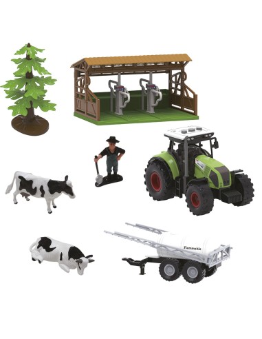 Set Granja con tractor a fricción y 10 accesorios. Luces y sonidos. 701T01050 TACHAN
