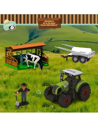 Set Granja con tractor a fricción y 10 accesorios. Luces y sonidos. 701T01050 TACHAN