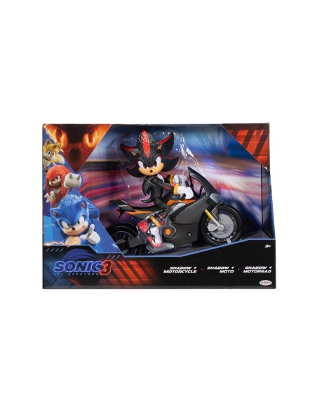 Pack especial de figura Shadow 13 cm con motocicleta 424064 SONIC JAKKS PACIFIC