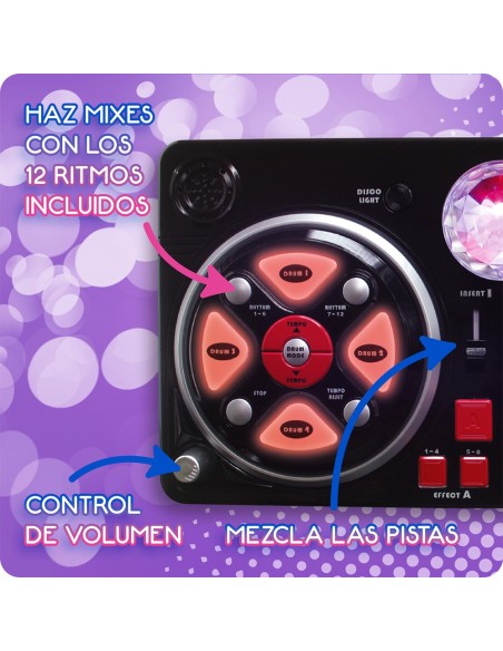 Mesa de DJ Disco con Efectos de Luz y Sonidos 916D00040 DEQUBE