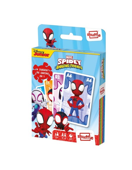 Juego de cartas 4 en 1 10034850 SPIDERMAN SHUFFLE
