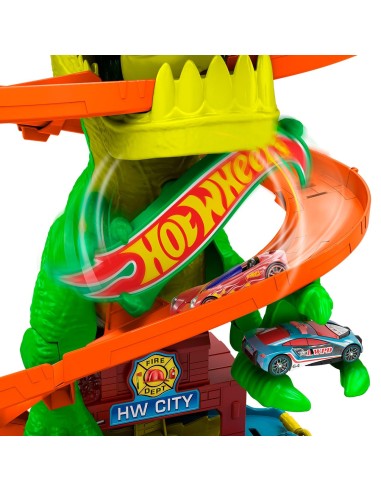Pista súper estación de bomberos T-Rex JBM73 HOT WHEELS