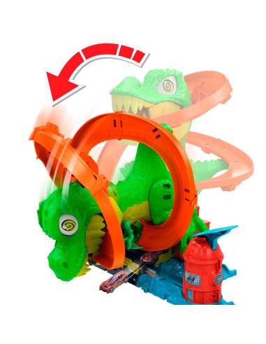 Pista súper estación de bomberos T-Rex JBM73 HOT WHEELS