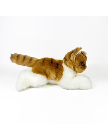 Peluche Gato Marron Y Blanco Tumbado 25Cm 939D00299 BOCALAN DEQUBE