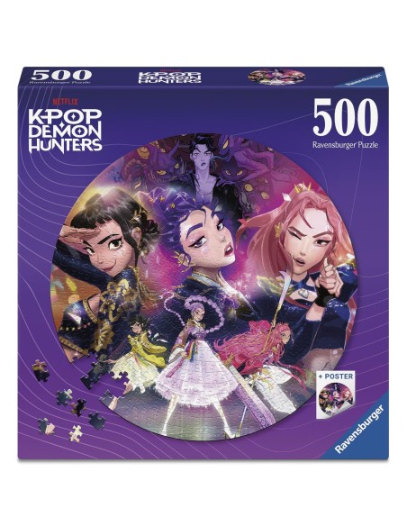 Puzzle Redondo 500 piezas K-Pop Demon Hunters 12002052 K-POP DEMON HUNTERS RAVENSBURGUER
