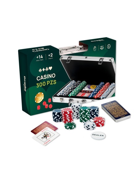 Set de Poker 300 fichas en maletín 941D00307 DEQUBE