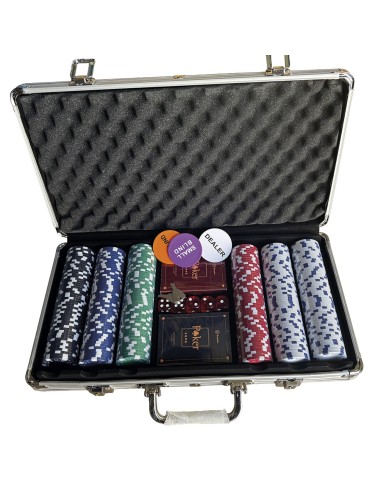 Set de Poker 300 fichas en maletín 941D00307 DEQUBE
