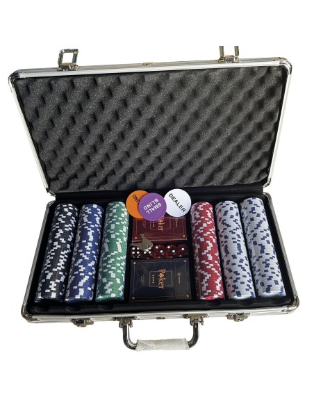 Set de Poker 300 fichas en maletín 941D00307 DEQUBE