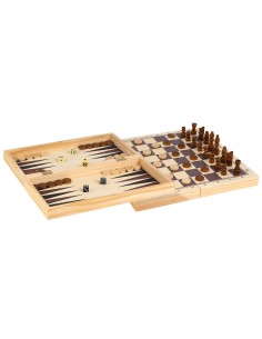 Juego 3 en 1 : Ajedrez, damas y Backgammon 940D00495 DEQUBE