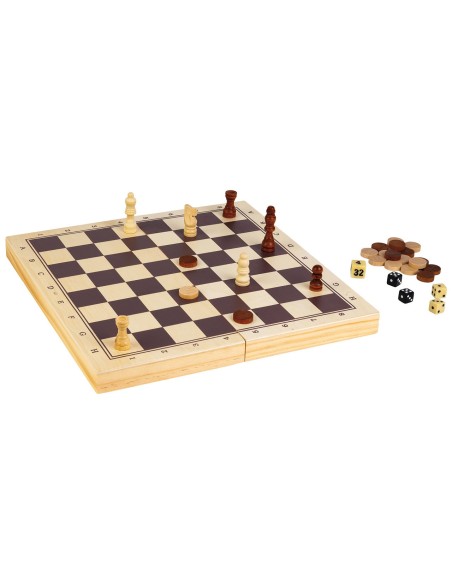 Juego 3 en 1 : Ajedrez, damas y Backgammon 940D00495 DEQUBE