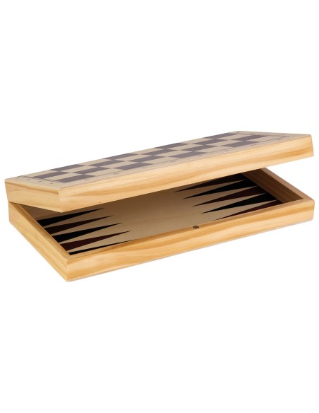 Juego 3 en 1 : Ajedrez, damas y Backgammon 940D00495 DEQUBE