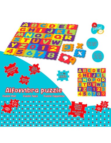 Alfombra puzzle goma eva 36 piezas 30x30 cm. 745T00419 TACHAN