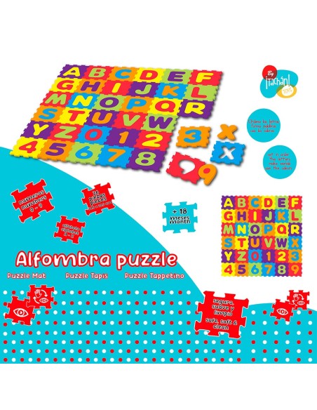 Alfombra puzzle goma eva 36 piezas 30x30 cm. 745T00419 TACHAN