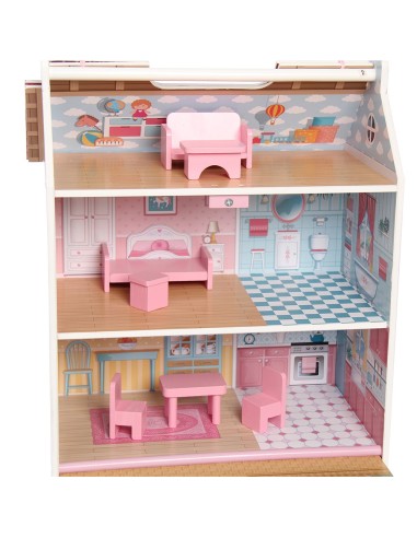 Casa de madera de muñecas pocket portátil 913D00017 DEQUBE