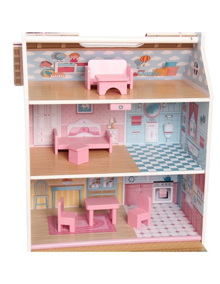 Casa de madera de muñecas pocket portátil 913D00017 DEQUBE