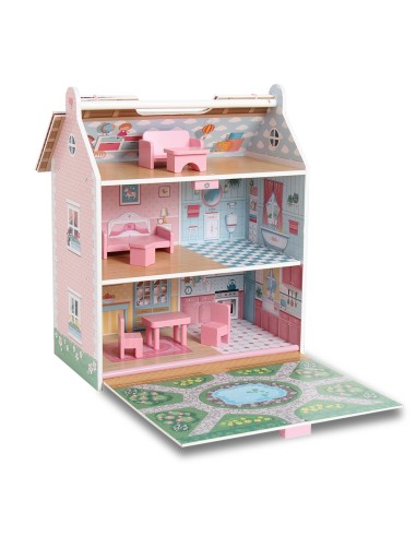 Casa de madera de muñecas pocket portátil 913D00017 DEQUBE