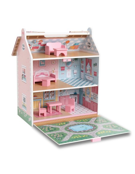 Casa de madera de muñecas pocket portátil 913D00017 DEQUBE