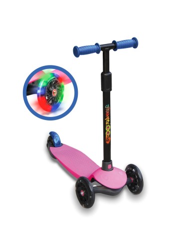 Patinete de 3 ruedas rosa con luces led 914D00018 DEQUBE
