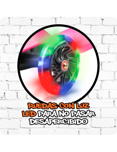 Patinete de 3 ruedas rosa con luces led 914D00018 DEQUBE