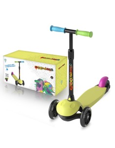 Patinete de 3 ruedas neón con luces led 914D00020 DEQUBE