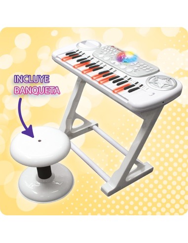 Teclado electrónico disco con taburete 916D00041 DEQUBE
