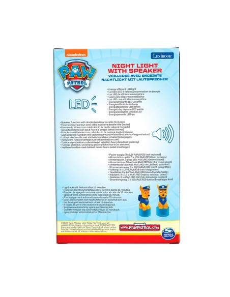 Luz nocturna con altavoz Patrulla Canina NS01PA PAW PATROL LEXIBOOK